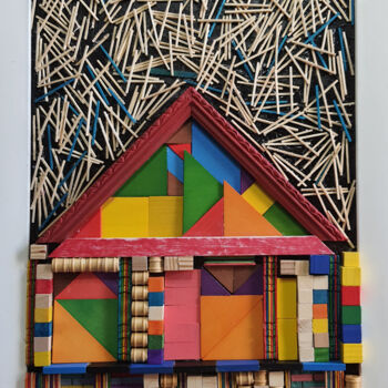 Collages titulada "Home" por Jaffa Meir, Obra de arte original, Collages