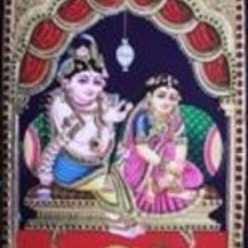 Painting titled "Rukmani Krishna" by Jagannathan P, Original Artwork