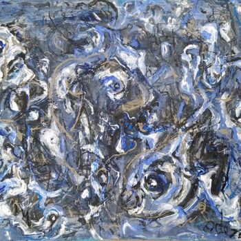 Peinture intitulée "Planeta Azul" par Jaime Azedo, Œuvre d'art originale, Acrylique Monté sur Châssis en bois