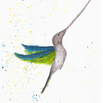 Pintura titulada "Hummingbird" por Konstantin Yakovenko, Obra de arte original, Tinta