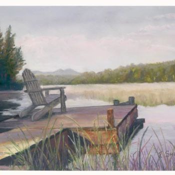 Schilderij getiteld "An Adirondack view" door James Sheehy, Origineel Kunstwerk