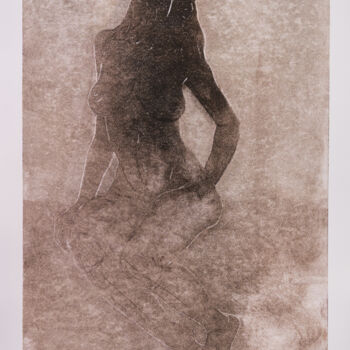 Отпечатки и Гравюры под названием "Sitting nude II" - Jan Bosak, Подлинное произведение искусства, Монотип