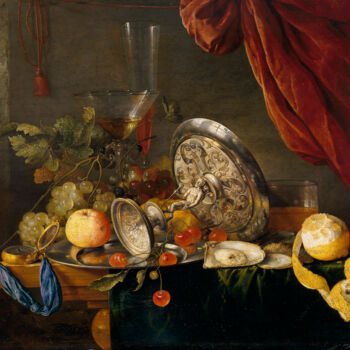 Painting titled "Table" by Jan Davidsz. De Heem, Original Artwork, Oil