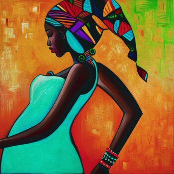 "Young African woman…" başlıklı Tablo Jan Keteleer tarafından, Orijinal sanat, Akrilik