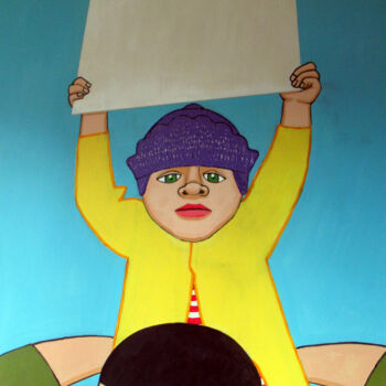 Pintura titulada "Friedvoller Protest" por Jan René Fuchsluger, Obra de arte original, Acrílico