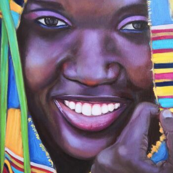 Pittura intitolato "Portrait of an Afri…" da Jane Lantsman, Opera d'arte originale, Olio