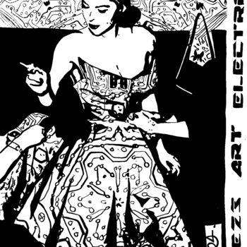 Картина под названием "Dress of destiny" - Jane23, Подлинное произведение искусства, Чернила