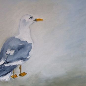 Картина под названием "Seagull from Port T…" - Janel Bragg, Подлинное произведение искусства, Масло