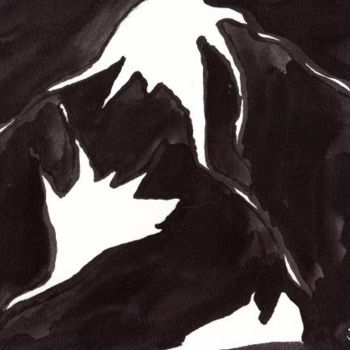 Peinture intitulée "Abstract in Black a…" par Janel Bragg, Œuvre d'art originale, Encre