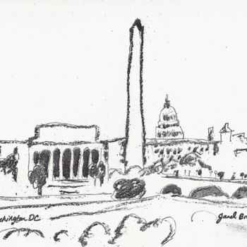 Zeichnungen mit dem Titel "Washington DC Sketch" von Janel Bragg, Original-Kunstwerk, Andere