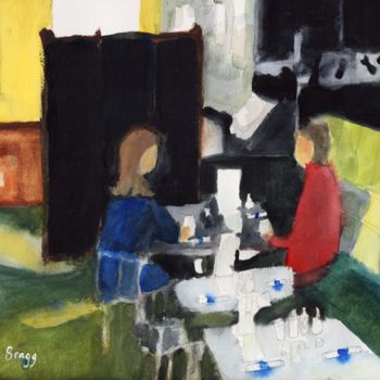 Pintura titulada "Diners at Rockfish…" por Janel Bragg, Obra de arte original, Acuarela