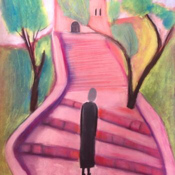 Drawing titled "walk in the park" by Janna Shulrufer, Original Artwork, Pastel