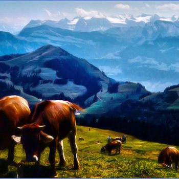 Fotografía titulada "ALPINE PASTURE" por Janos Gardonyi, Obra de arte original