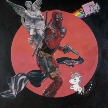 Pintura titulada "Deadpool" por Janusz Orzechowski, Obra de arte original, Oleo