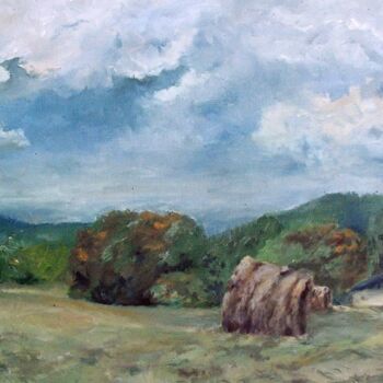 Painting titled "Czech land" by Jarka Drechslerová, Original Artwork, Oil