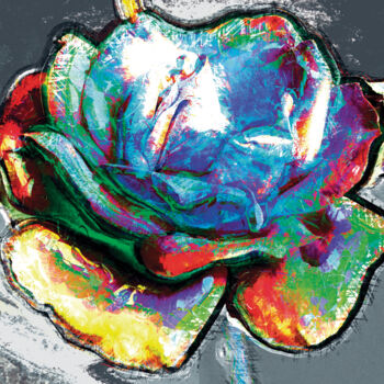 Digitale Kunst getiteld "Una flor 4" door Javier Diaz, Origineel Kunstwerk, Gemanipuleerde fotografie