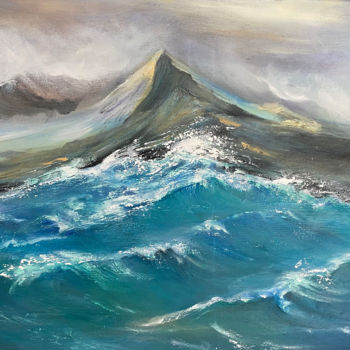 Schilderij getiteld "Patagonia waves" door Jacqueline Wilkinson, Origineel Kunstwerk, Olie