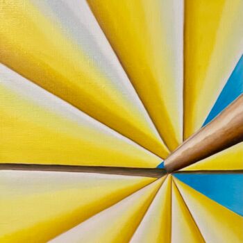 Painting titled "Yellow sails" by Jchadima, Original Artwork, Oil Mounted on Wood Stretcher frame