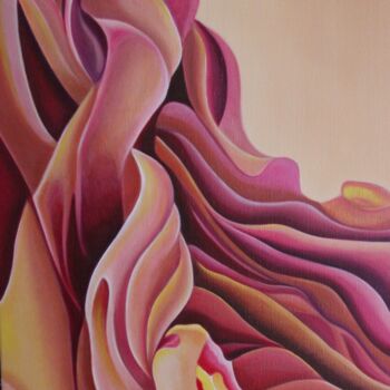 Pintura intitulada "Pink Coral Great Ba…" por Jchadima, Obras de arte originais, Óleo Montado em Armação em madeira