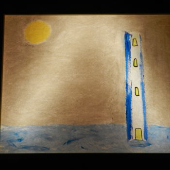 Painting titled "LE PHARE" by Le Livreur De Chats, Original Artwork, Encaustic