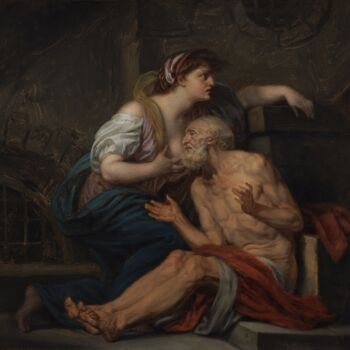 Pintura titulada "Cimon et Pero : "Ch…" por Jean-Baptiste Greuze, Obra de arte original, Oleo