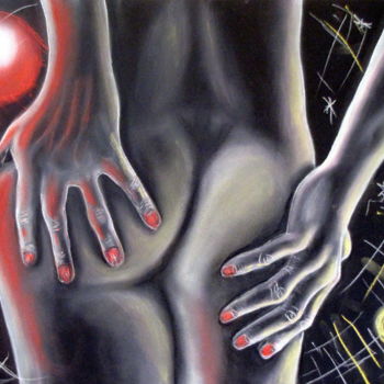 Painting titled "" Les mains "" by Jicé B., Original Artwork, Pastel