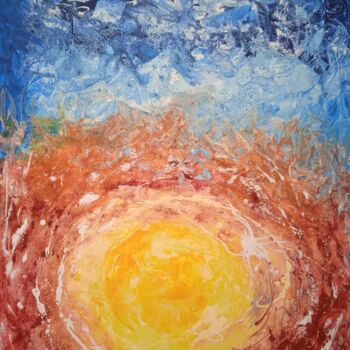 Painting titled "magma fusionnel" by Jean-Claude Bemben, Original Artwork, Oil