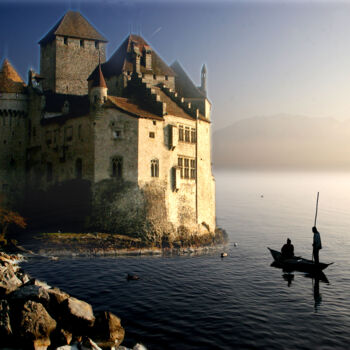 Digital Arts titled "Château de Chillon" by Jean-Claude Mathier, Original Artwork, Digital Photography