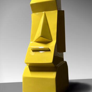 Escultura titulada "Moaï de l'île de Pâ…" por Jean-Claude Singla, Obra de arte original, Metales