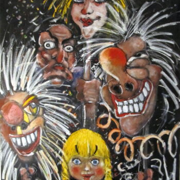 Pintura titulada "LES MAROTTES, CARNA…" por Jean Edmond Tropet, Obra de arte original, Oleo Montado en Bastidor de camilla d…