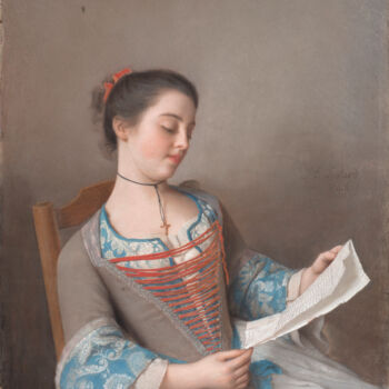 "La liseuse" başlıklı Tablo Jean-Étienne Liotard tarafından, Orijinal sanat, Petrol