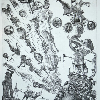 Druckgrafik mit dem Titel "Le Grand Salvador" von Jean-François Jullien, Original-Kunstwerk, Gravur