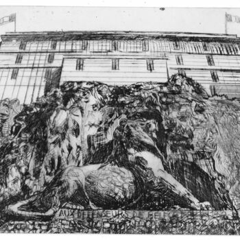 Obrazy i ryciny zatytułowany „Lion de Belfort et…” autorstwa Jean-François Jullien, Oryginalna praca, Rytownictwo