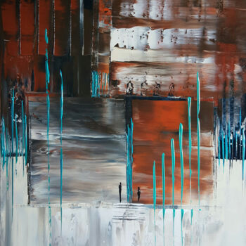 Schilderij getiteld "malgre-l-hiver" door Jean-Humbert Savoldelli, Origineel Kunstwerk, Acryl