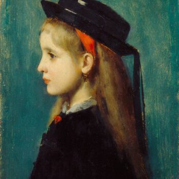 Painting titled "Fille d'Alsace" by Jean-Jacques Henner, Original Artwork, Oil
