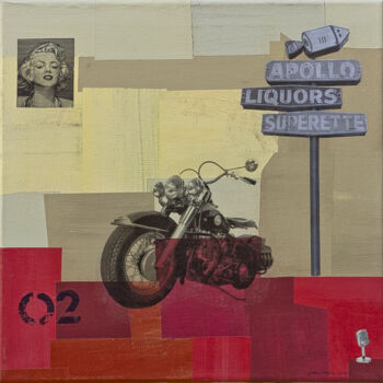 Collages getiteld "vintage highways #02" door Jean-Louis Conti, Origineel Kunstwerk, Collages
