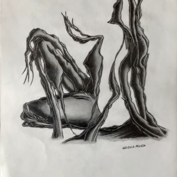 Disegno intitolato "Étude arbrologique 6" da Jean-Luc Coulaud, Opera d'arte originale, Matita