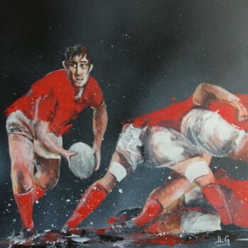 Painting titled "Rugby 37" by Jean-Luc Garcia, Original Artwork, Acrylic