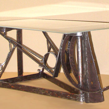 Design intitulada "Table "DESIGN" en a…" por Jean-Luc Lacroix (JL LACROIX), Obras de arte originais, Mobília