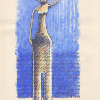 Disegno intitolato "Elga" da Jean-Luc Lacroix (JL LACROIX), Opera d'arte originale, Matite colorate