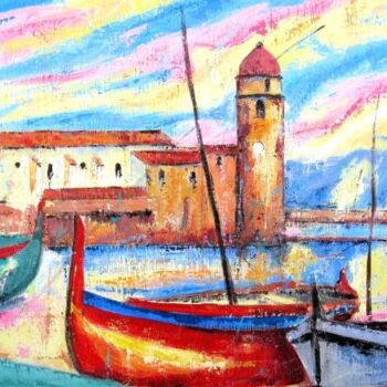 Peinture intitulée "Collioure" par Jean-Luc Lopez, Œuvre d'art originale, Huile