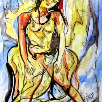 Schilderij getiteld "133- Tutu de danse" door Jean-Luc Lopez, Origineel Kunstwerk, Aquarel