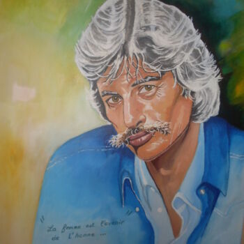 Painting titled "Jean Ferrat" by Jean Luc Marès, Original Artwork, Acrylic