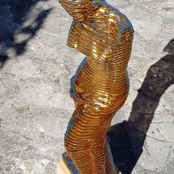 Sculpture intitulée "Golden Venus" par Jean-Luc Negro, Œuvre d'art originale, Métaux