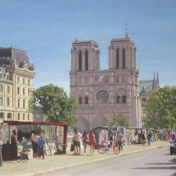 Painting titled "QUAI SAINT-MICHEL" by Jean-Luc Tranchand, Original Artwork, Oil