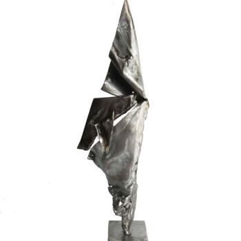 Sculpture titled "DÉCHIRURE" by Jean-Marc Martinez, Original Artwork, Metals