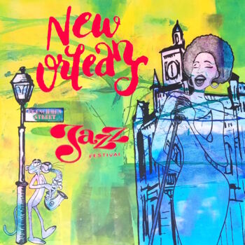 Schilderij getiteld "NewOrleans Jazz" door Jean Michel Chapoulie (jmchaps), Origineel Kunstwerk, Acryl Gemonteerd op Frame v…
