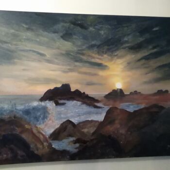 Peinture intitulée "bord de mer" par Jean Michel Le Gall, Œuvre d'art originale, Acrylique