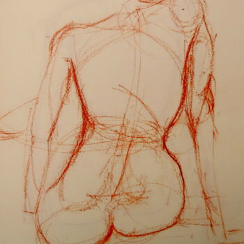 Drawing titled "NUE DE DOS" by Jean-Michel Liewig, Original Artwork, Other