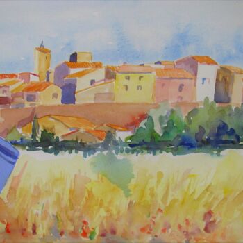 Painting titled "Balaruc-le-vieux" by Jean-Noël Le Junter, Original Artwork, Watercolor